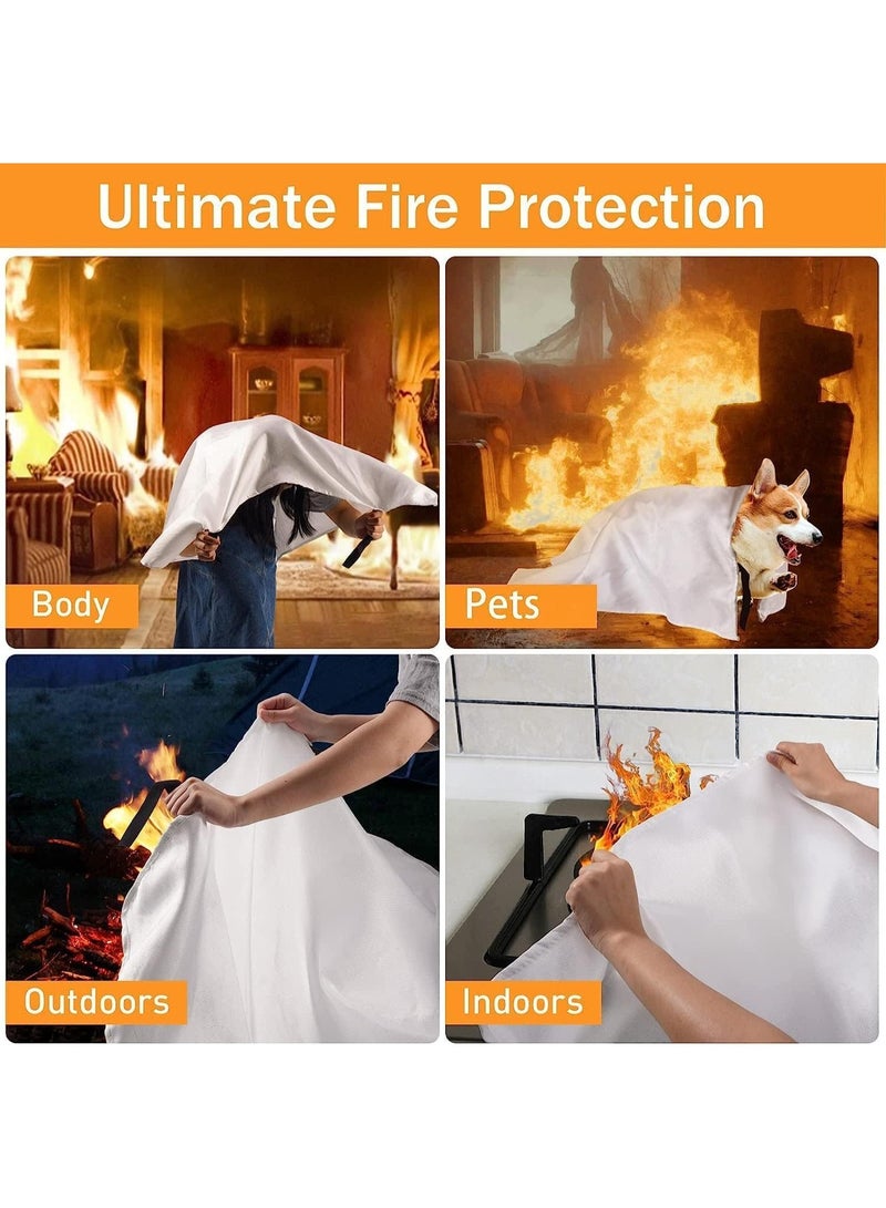 2 Pcs Fire Emergency Blanket,Fire Blanket for Home and Kitchen,Camping Emergency Blankets,Emergency Fire Retardant Blankets for House,Fireproof Blanket Welding Blanket for Kitchen,Grill,BBQ - Image 3